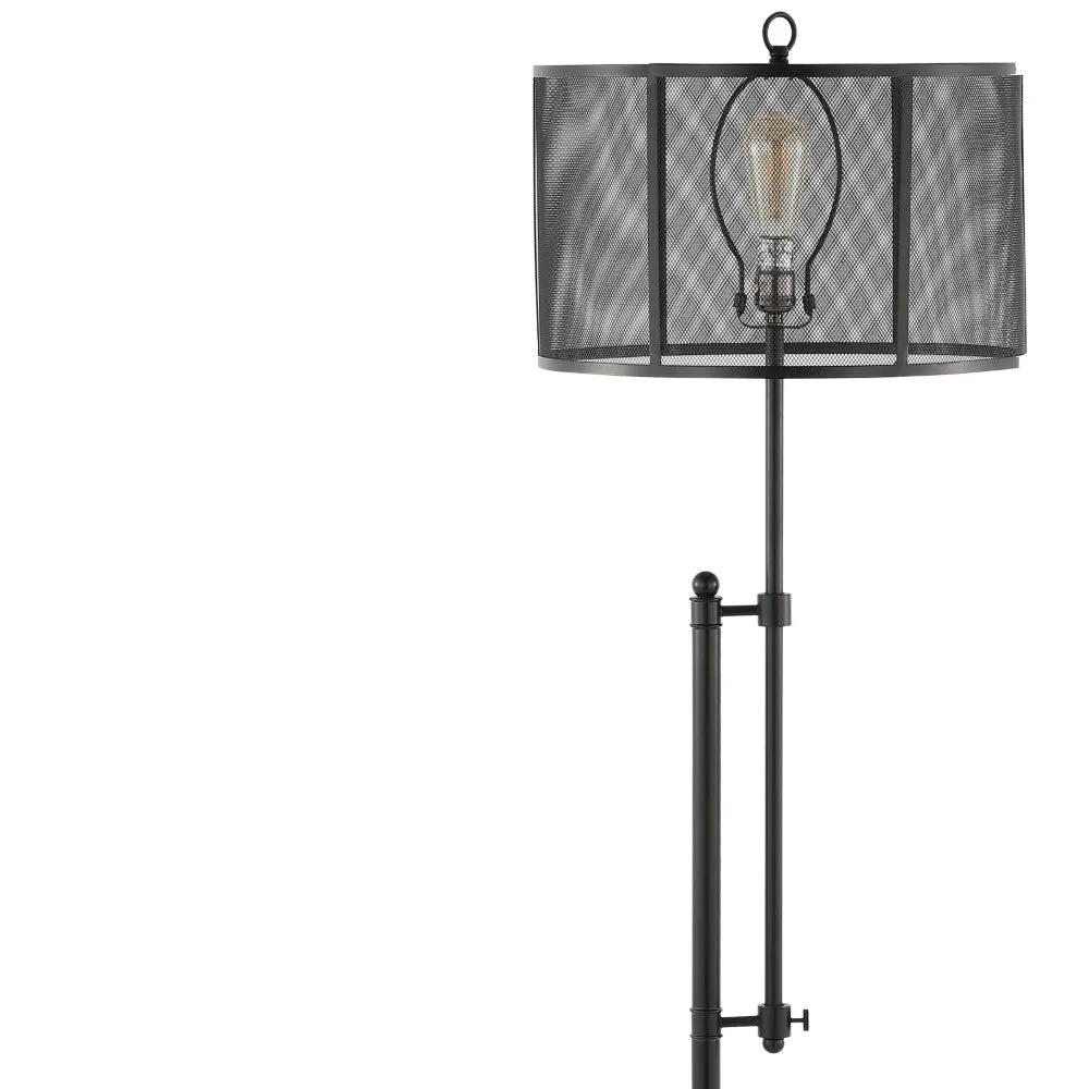 Indy Mesh 64.5" Modern Industrial Iron Height-Adjustable LED Floor Lamp