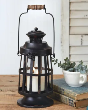 Island Candle Black Metal Lantern