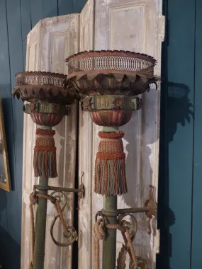 Italian processional lanterns with original ‘passementerie’