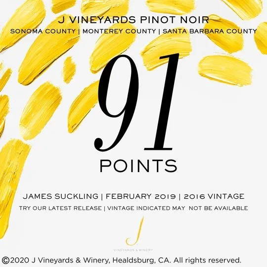 J Vineyards Black Pinot Noir Red Wine, California, 750ml Glass Bottle