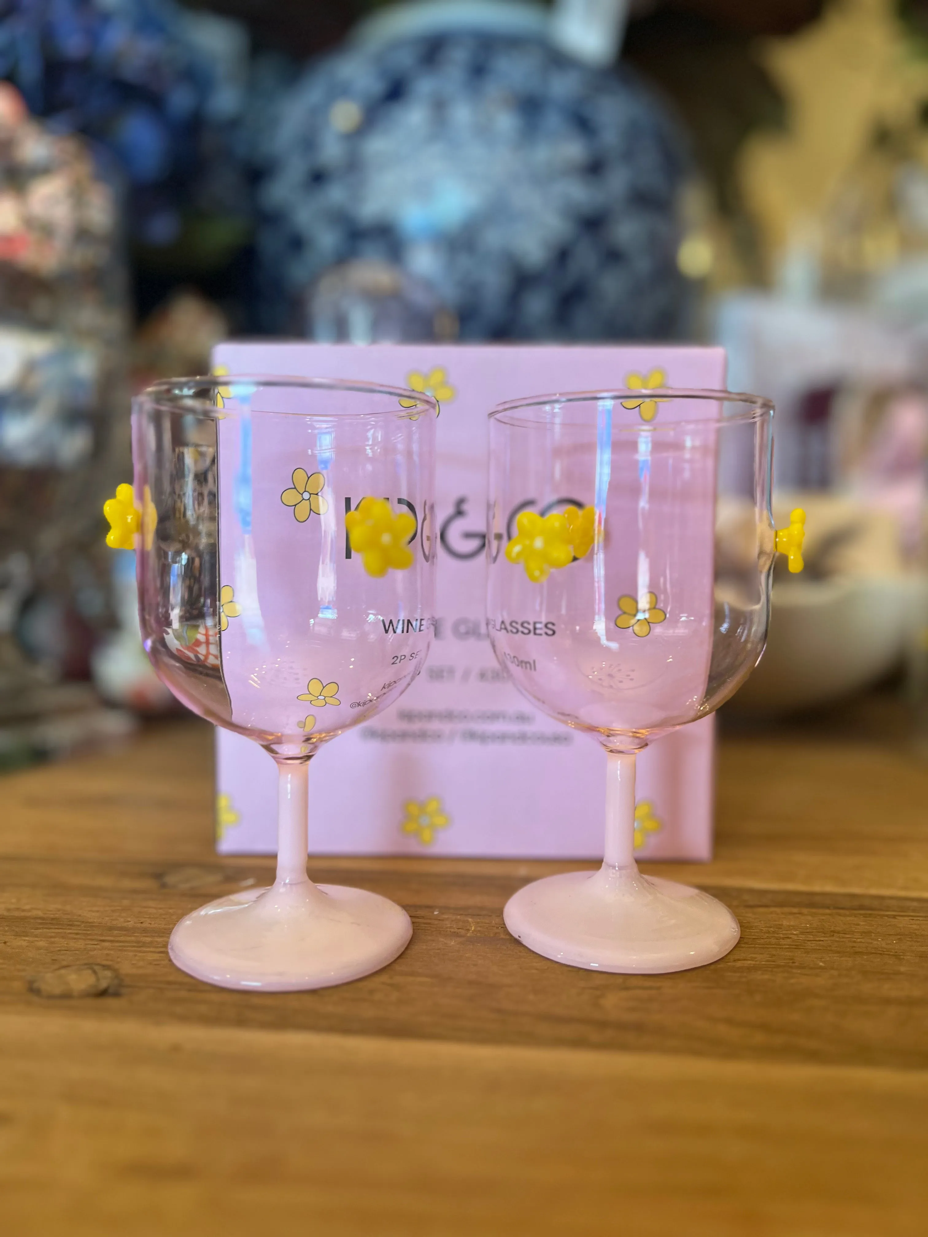 Kip & Co Flower Power Wine Glasses