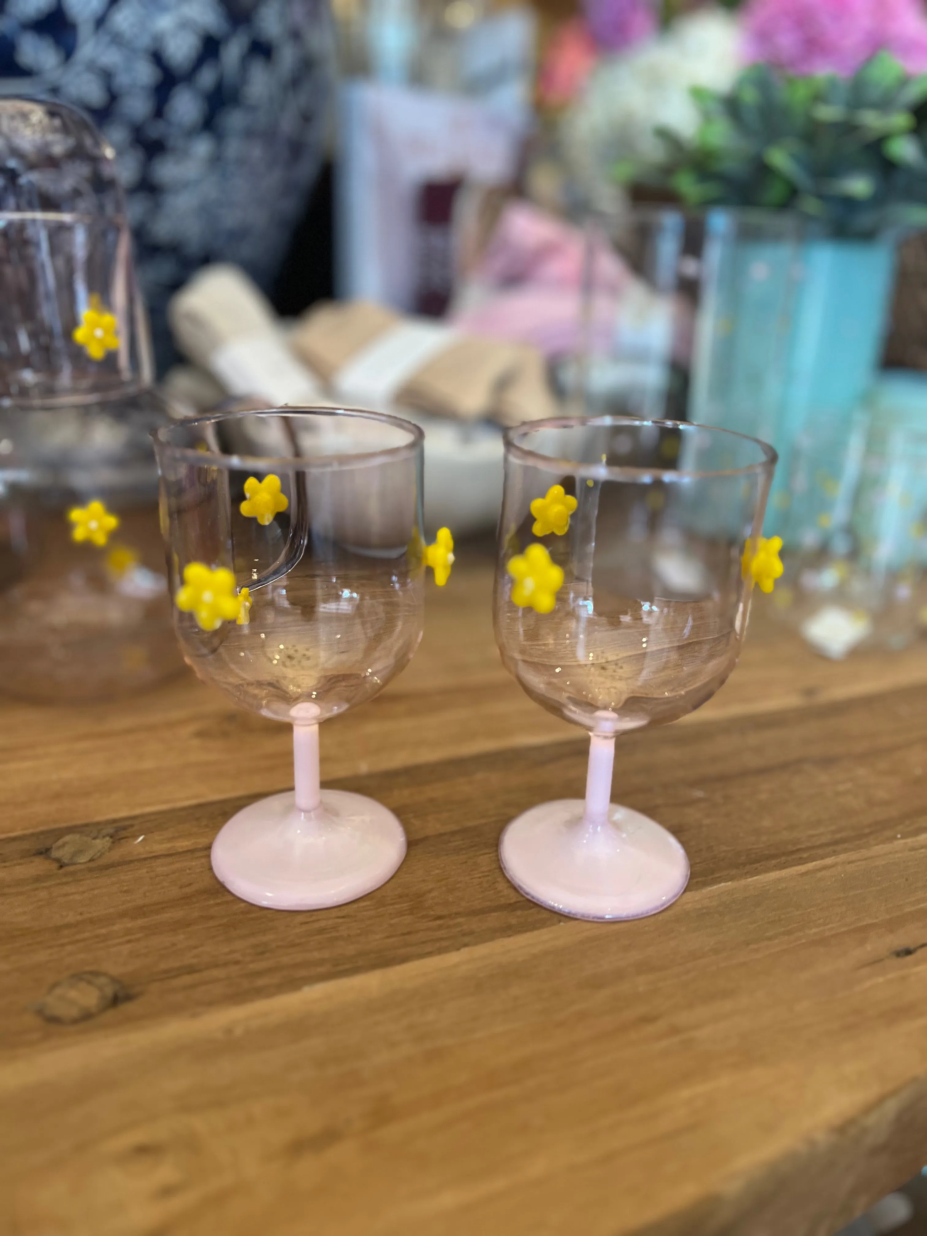 Kip & Co Flower Power Wine Glasses