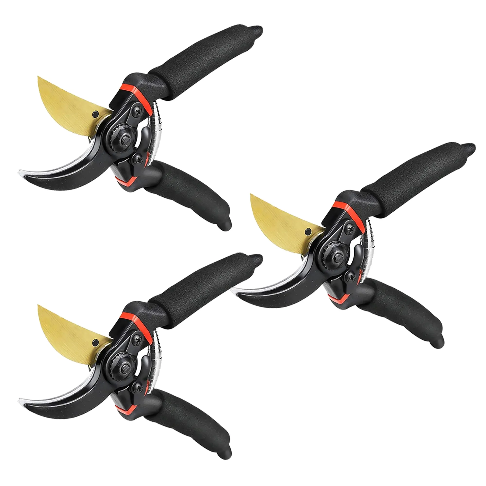 Kuber Industries Heavy Duty Gardening Shears|Black |FB8621B (Pack Of 3)