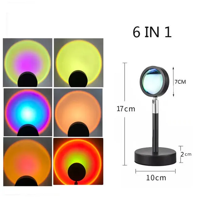 Lamp Rainbow Atmosphere Led Night Light Sunset Light For Home Bedroom Background Wall  USB Table Lamp