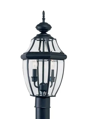 Lancaster Collection - Two Light Outdoor Post Lantern | Finish: Black - 8229-12