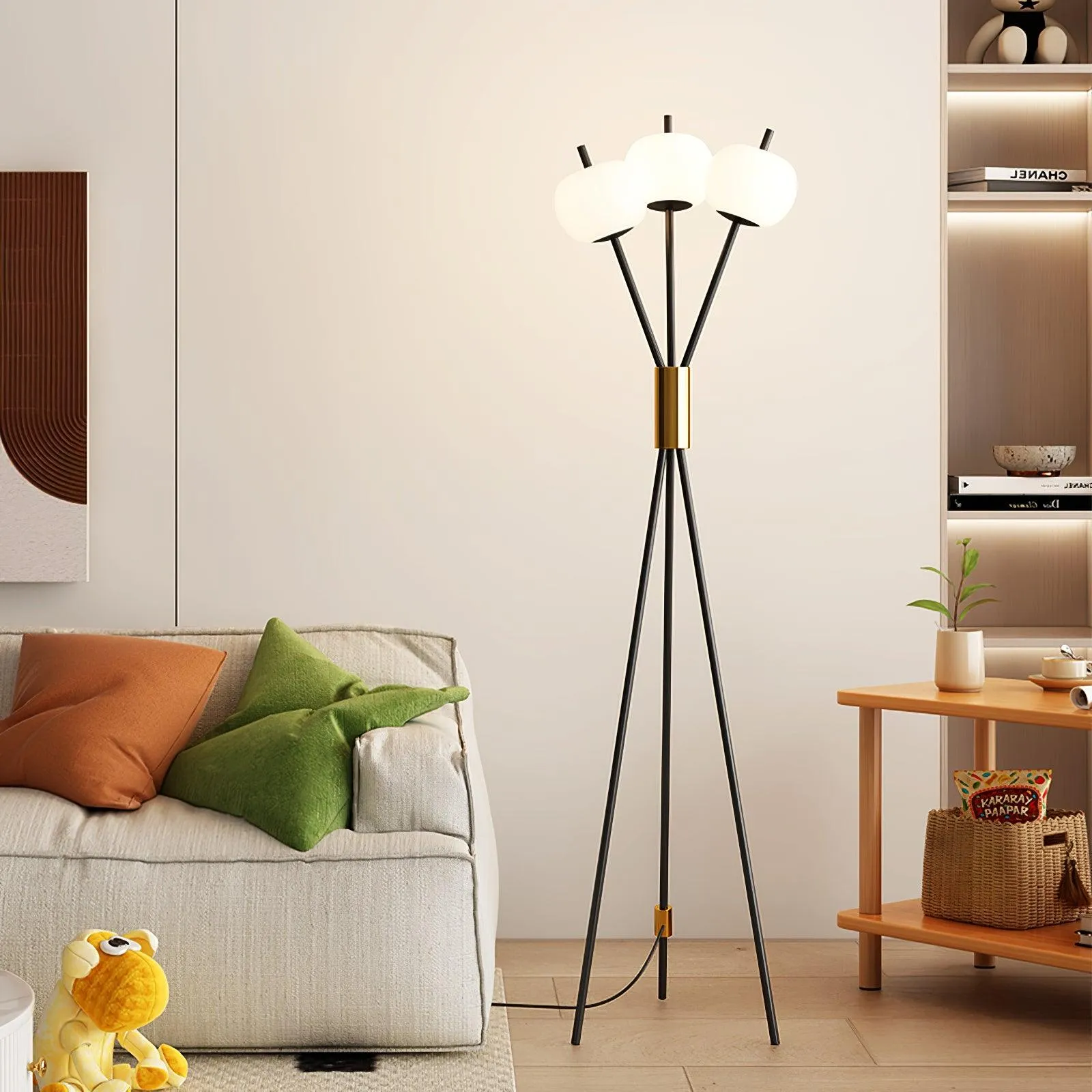 Lancy Three Light Floor Lamp 15.7″- 62.2″