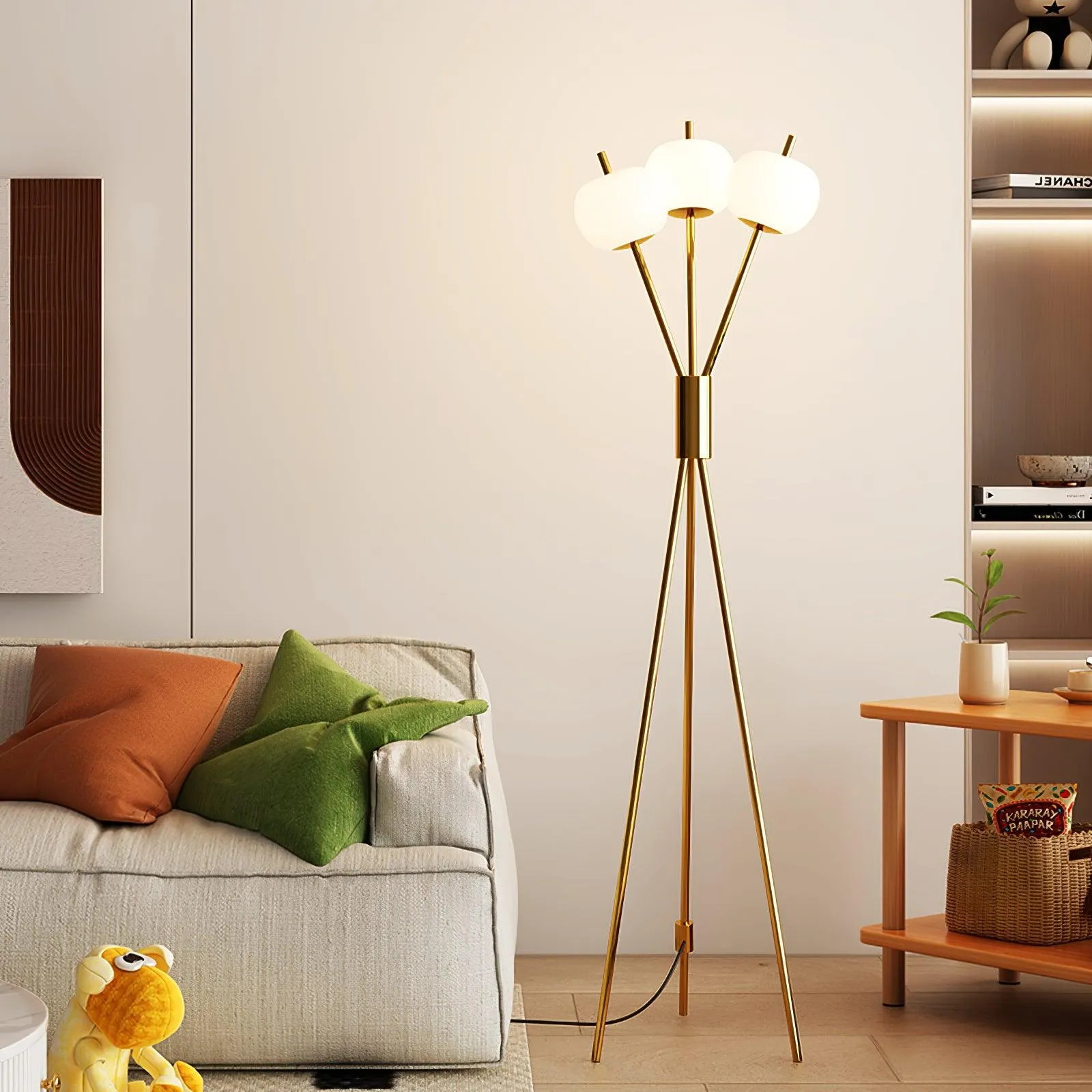 Lancy Three Light Floor Lamp 15.7″- 62.2″