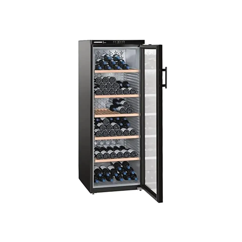 Liebherr WKB4212 Vinothek 402 Litre Wine Storage Cabinet, 200 Bordeaux Bottles, 60cm Wide - Black - Insulated Glass