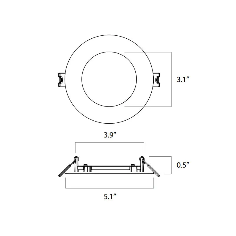 Lightolier FD4RSLMZ10SCTUW 4" LED Round Flat Downlight, Lumen & CCT Selectable