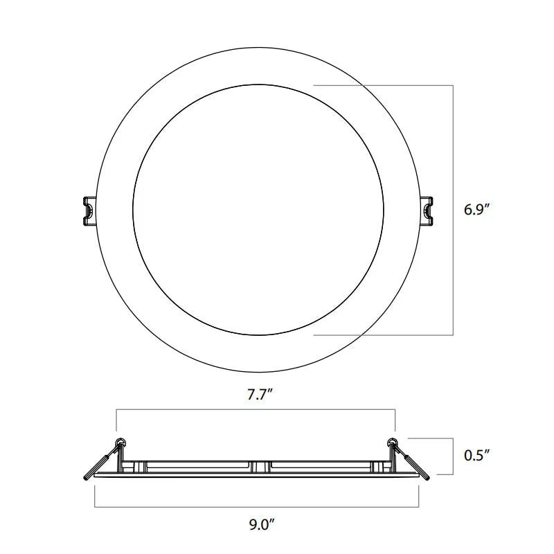 Lightolier FD8RSLMZ10SCTUW 8" LED Round Flat Downlight, Lumen & 5CCT Selectable, UNV