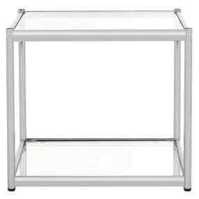 Lilias Glass End Table - Chrome