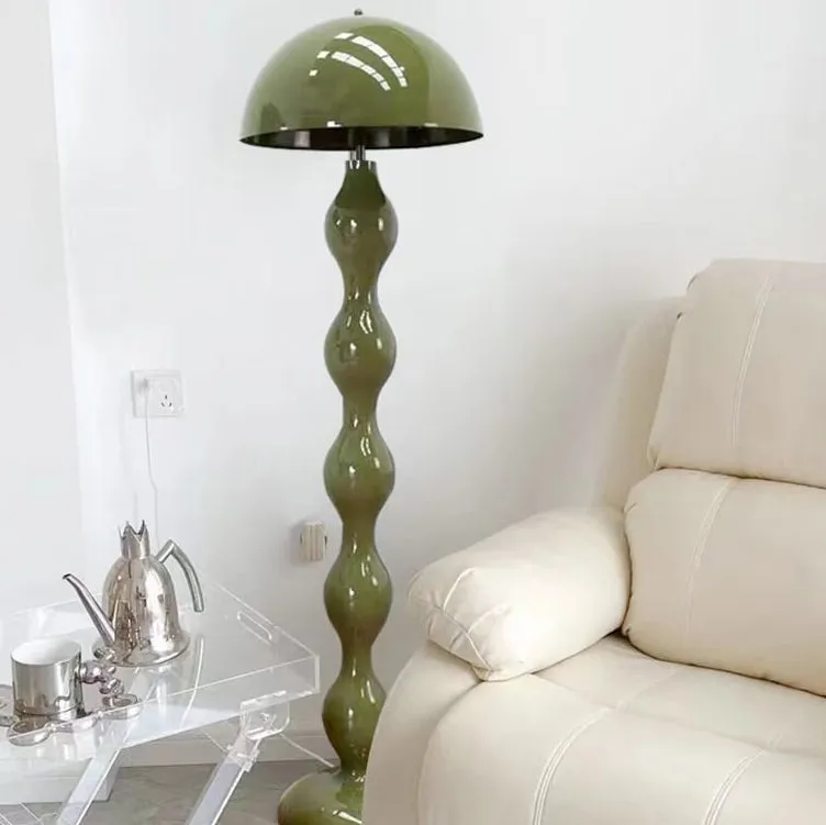 Macaron Mushroom Shape Iron Lampshade 1-Light Standing Floor Lamp