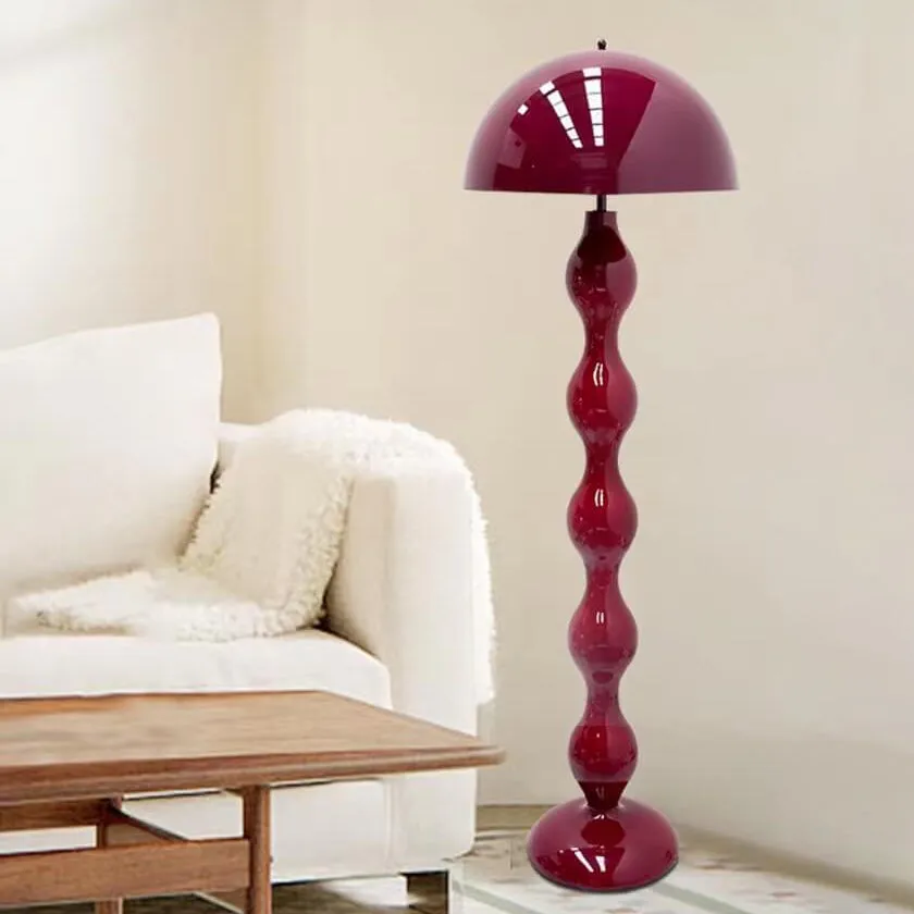 Macaron Mushroom Shape Iron Lampshade 1-Light Standing Floor Lamp