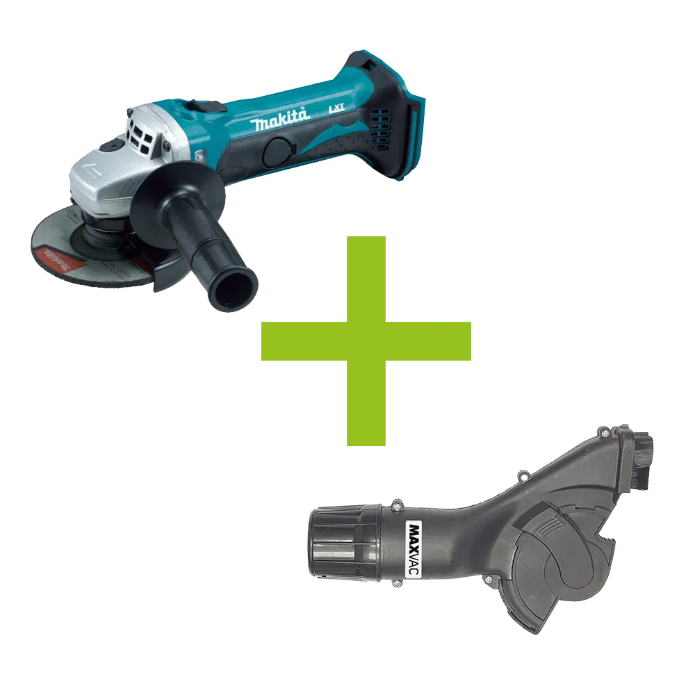 MAXVAC AGS-125 & Makita DGA452Z 115mm Angle Grinder Package, Pre-Installed