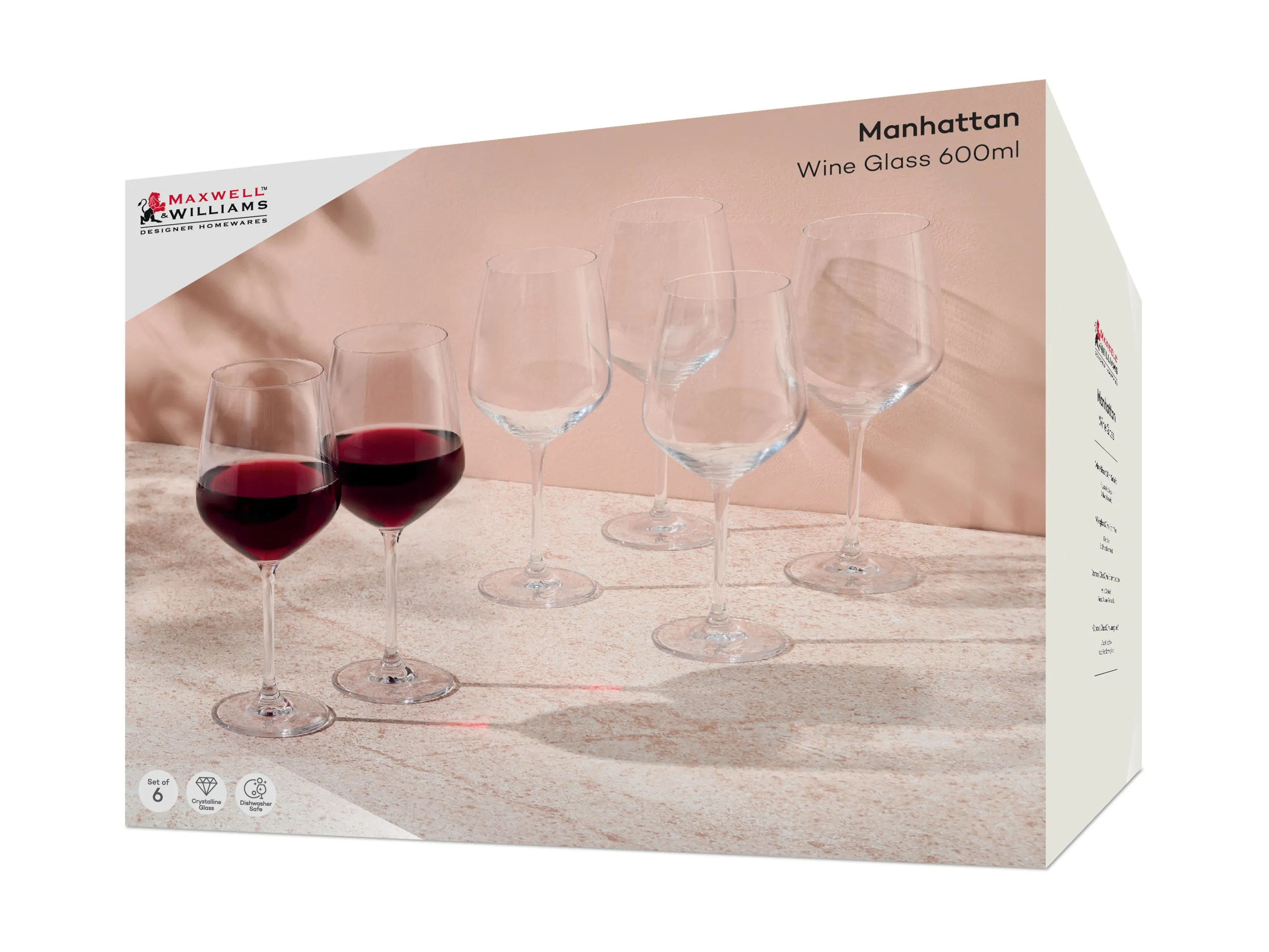 Maxwell & Williams Manhattan Wine Glass 600ml - Set of 6