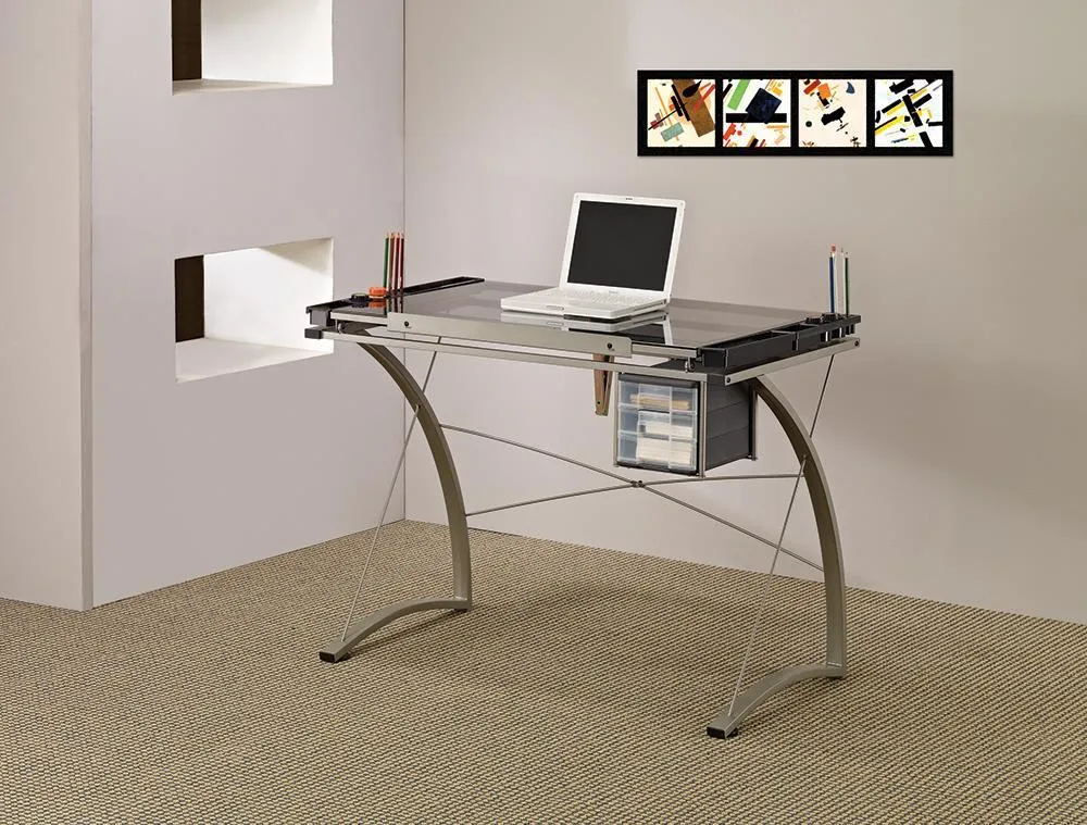 Melo 3-Drawer Drafting Desk Champagne