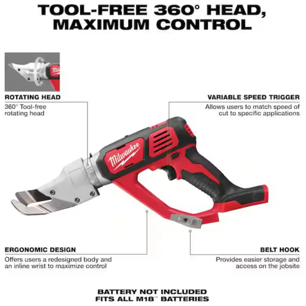 Milwaukee 2637-20 M18™ 18 Gauge Single Cut Shear (Tool Only