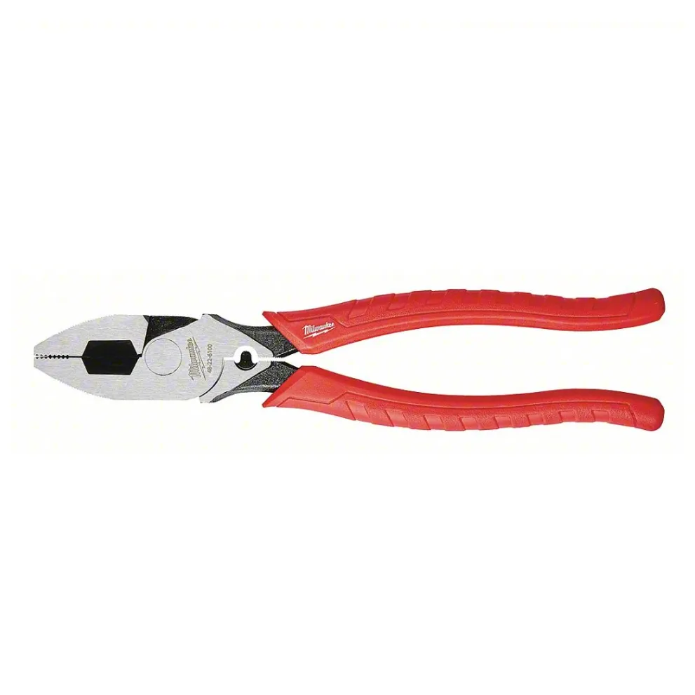 Milwaukee 48-22-6100 Comfort Grip High Leverage Lineman's Pliers with Crimper - 9"