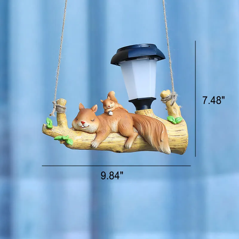 Modern Creative Cartoon Animal Resin Solar Decorative LED Outdoor Hanging Light