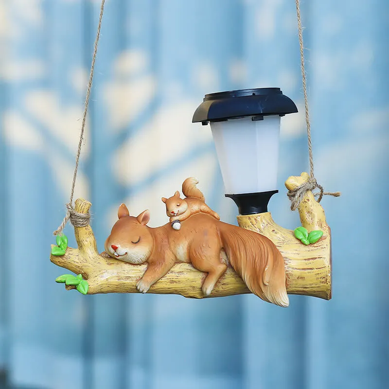 Modern Creative Cartoon Animal Resin Solar Decorative LED Outdoor Hanging Light