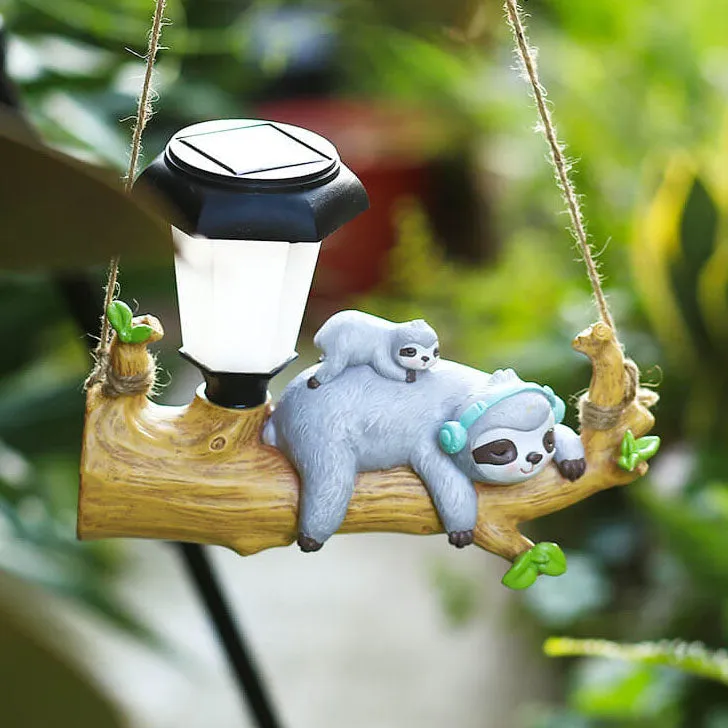 Modern Creative Cartoon Animal Resin Solar Decorative LED Outdoor Hanging Light