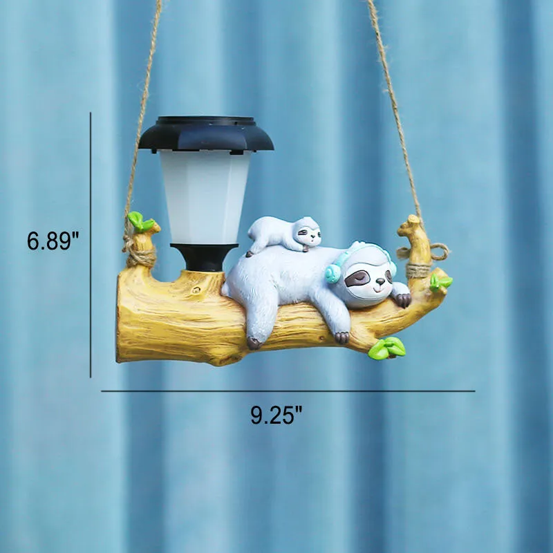 Modern Creative Cartoon Animal Resin Solar Decorative LED Outdoor Hanging Light