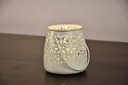 Mokari Tealight Hanging Lanterns | Home Decoration | Diwali Decor | Gift Items (White)