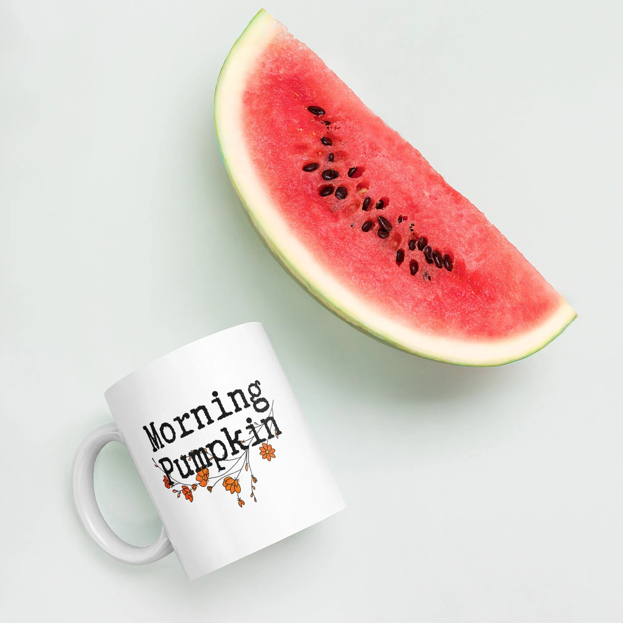 Morning Pumpkin White glossy mug