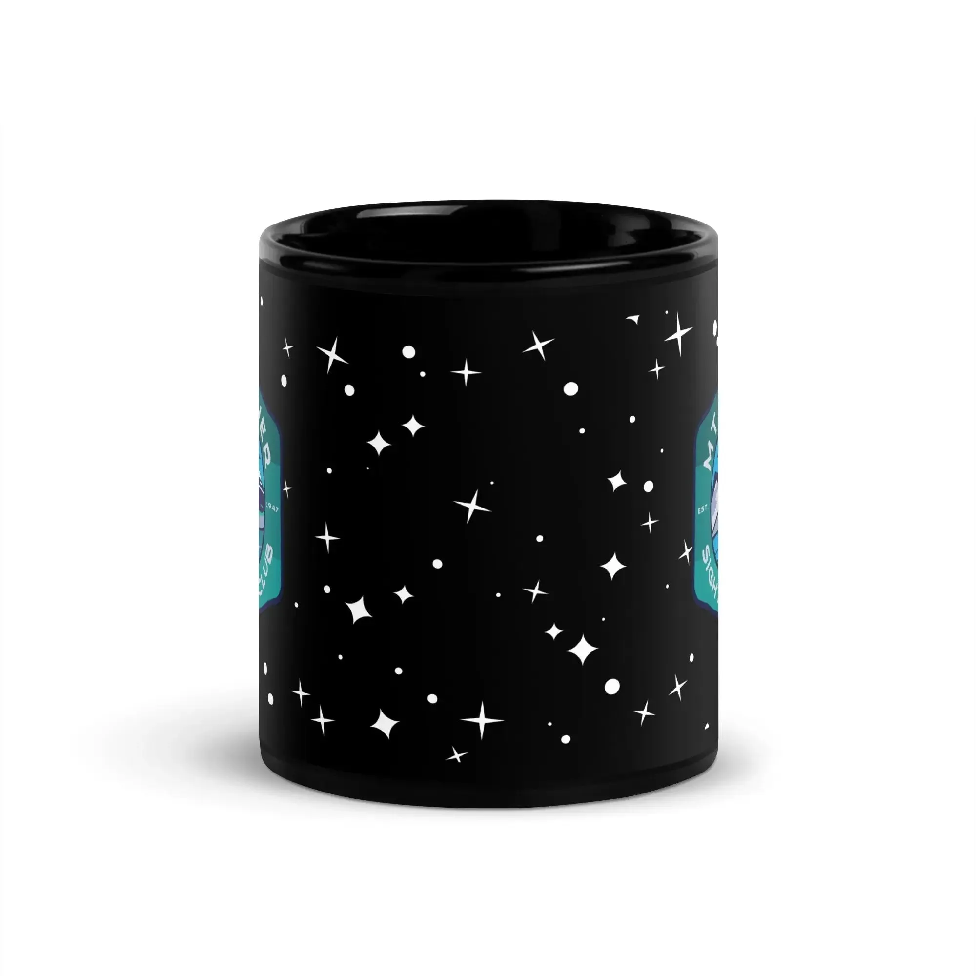 Mount Rainier Sightseeing Black Glossy Mug