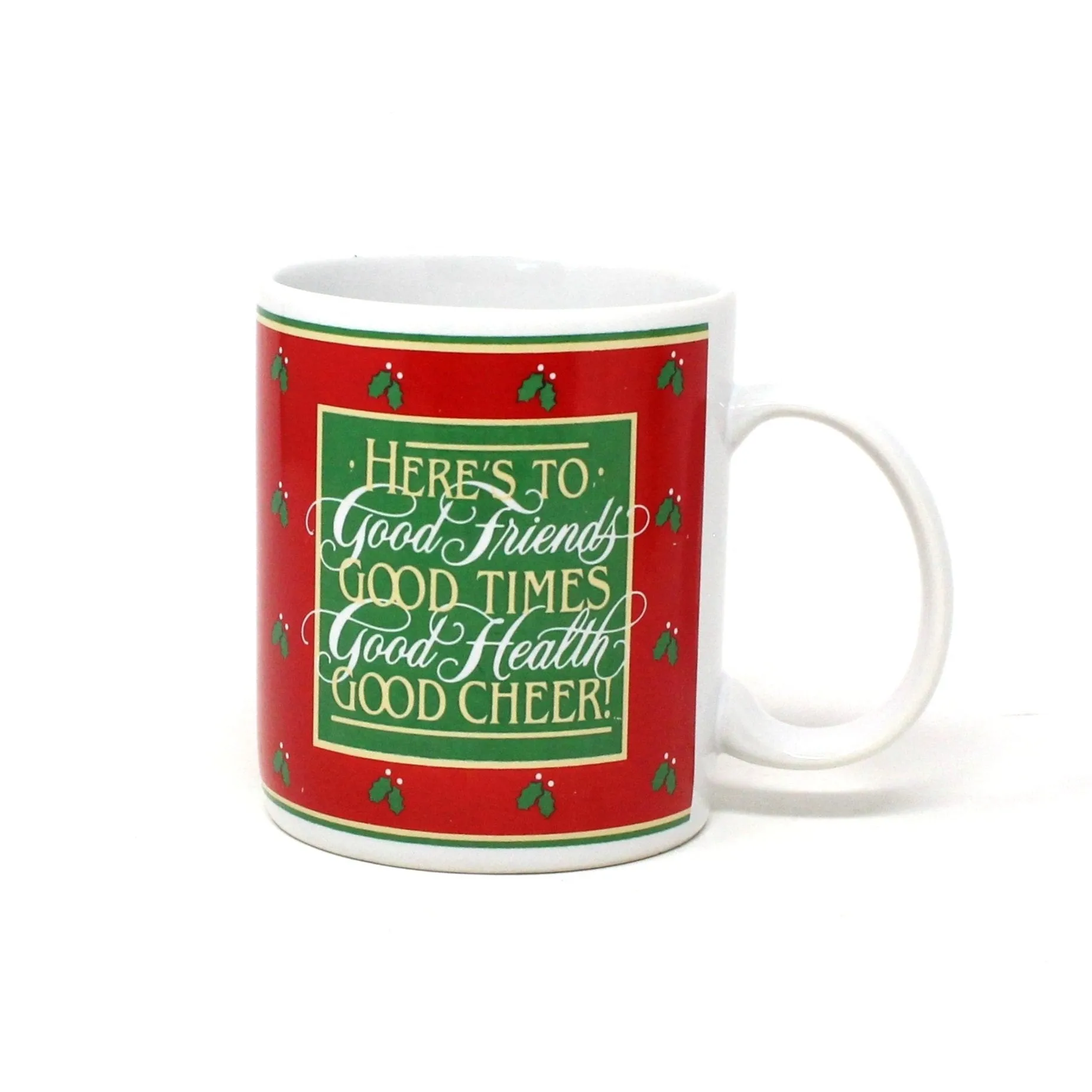 Mug, Hallmark, Christmas Mug, Good Friends, Good Times, Health & Cheer..., Coffee Mug, Vintage