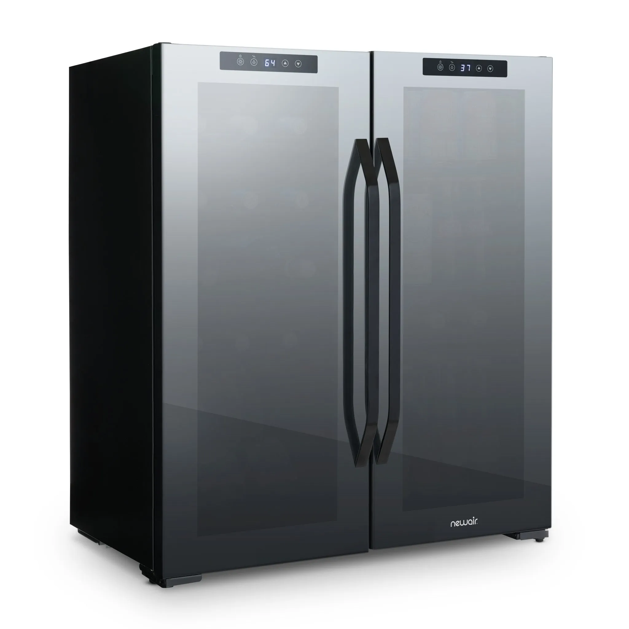 Newair® 59-Can, 18-Bottle Freestanding Dual Zone Beverage Fridge - 27.4"