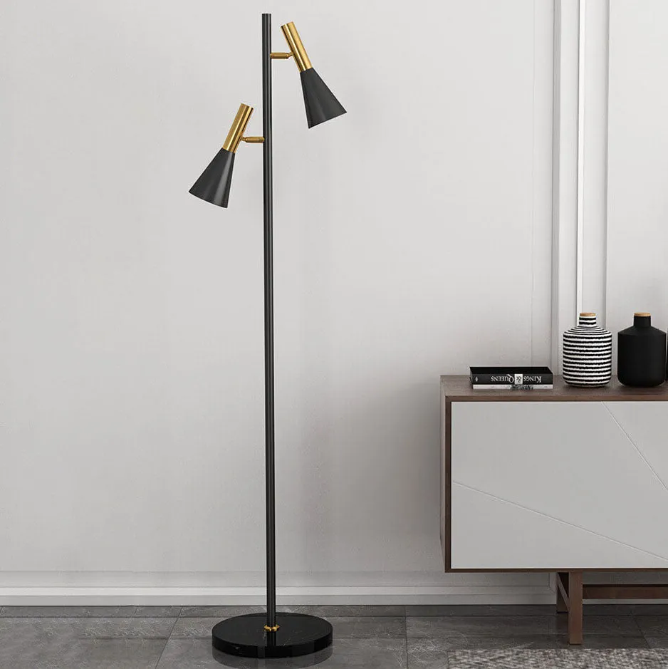 Nordic Minimalist Horn Shade Rotatable 2-Light Standing Floor Lamp