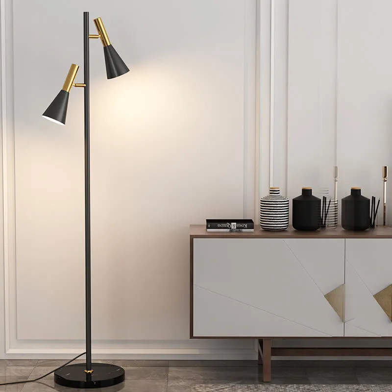 Nordic Minimalist Horn Shade Rotatable 2-Light Standing Floor Lamp