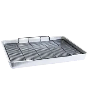 Nordic Ware Extra Large Oven Crisp Baking 21" x 15" x 2" Sliver Aluminum with Carbon Steel Rack