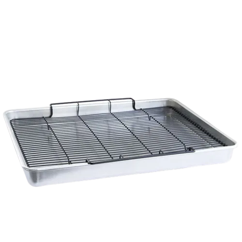 Nordic Ware Extra Large Oven Crisp Baking 21" x 15" x 2" Sliver Aluminum with Carbon Steel Rack