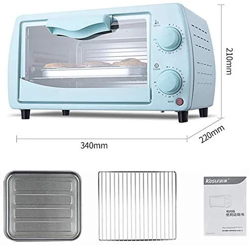 NXDRSM 12L Mini Oven Adjustable Temperature 0-230℃ and 60 Minutes Timer Three-Layer Baking Position Household Baking Multi-Function Fully Automatic Electric Oven Baking Cake Bread Pizza with Acc.