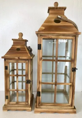 Oak Rope Handle Timber Lanterns