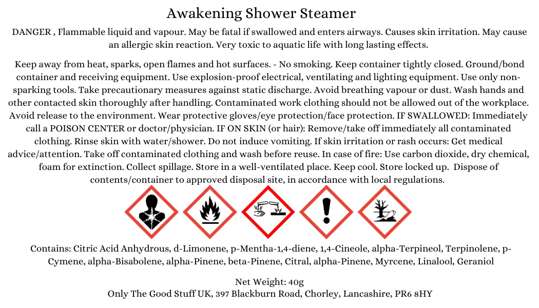 Only The Good Stuff- The Awakening Shower Steamer