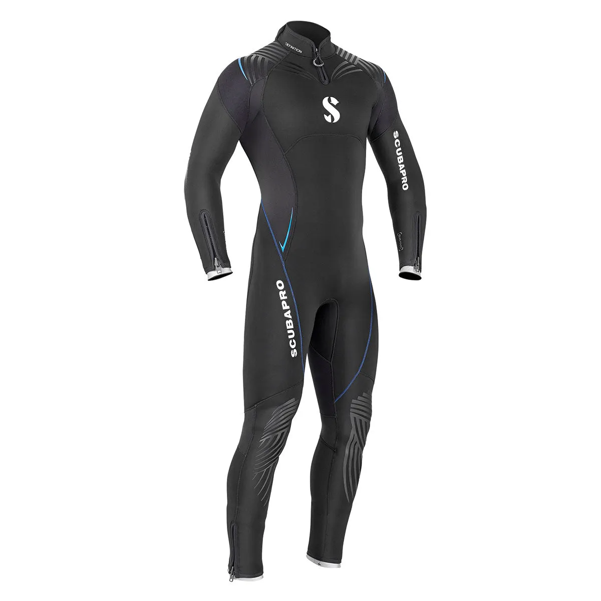 Open Box ScubaPro 5mm Men's Definition Steamer Diving Wetsuit - Black/Blue, Size: Small