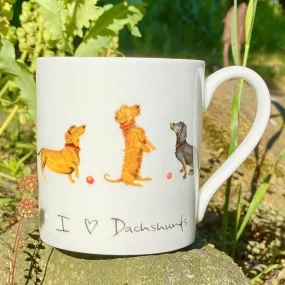 Orchid Designs I Love Dachshunds Mug