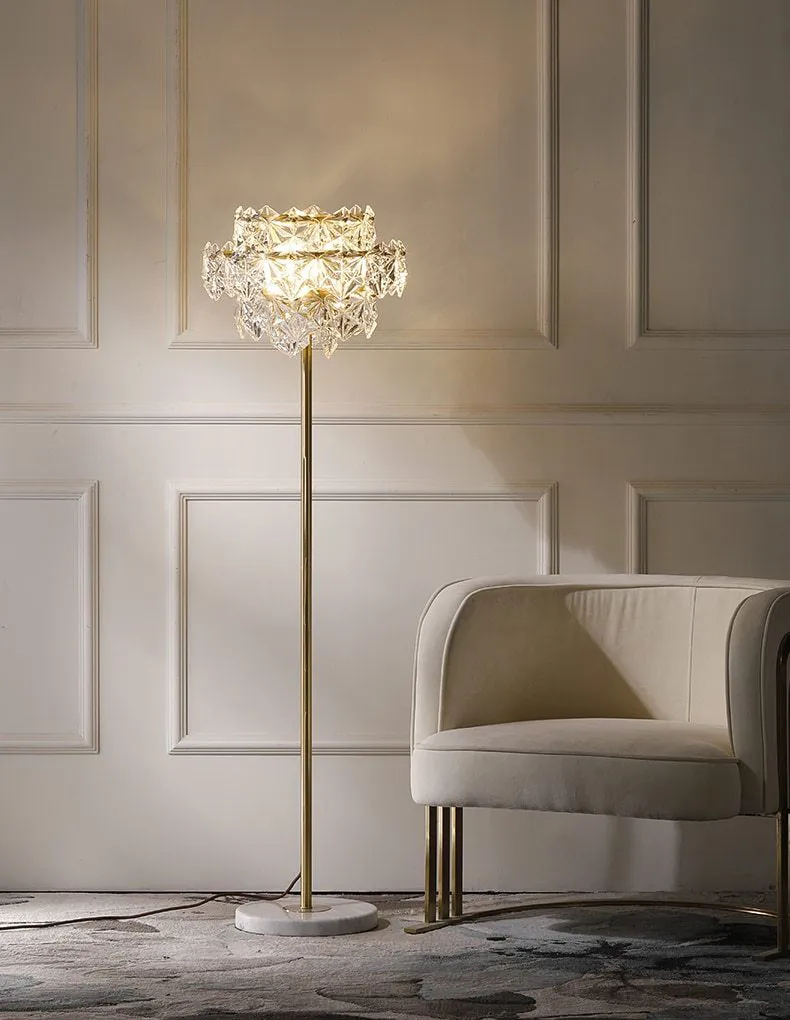 Ornate Crystal LED Floor Lamp