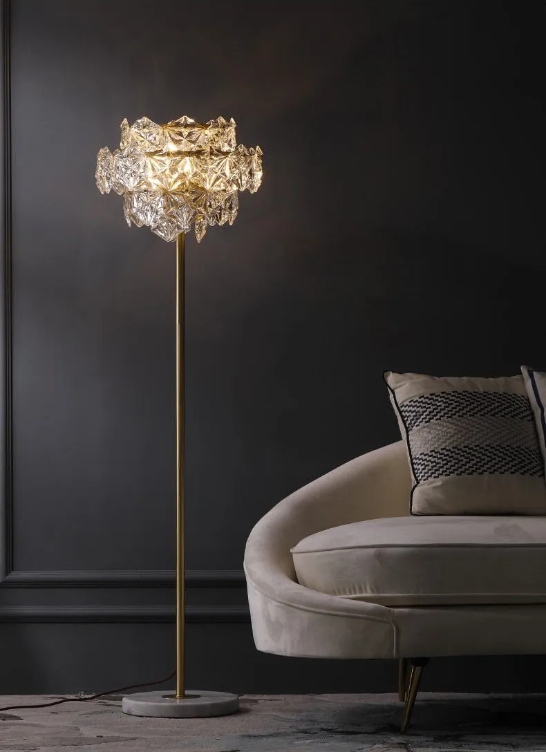 Ornate Crystal LED Floor Lamp