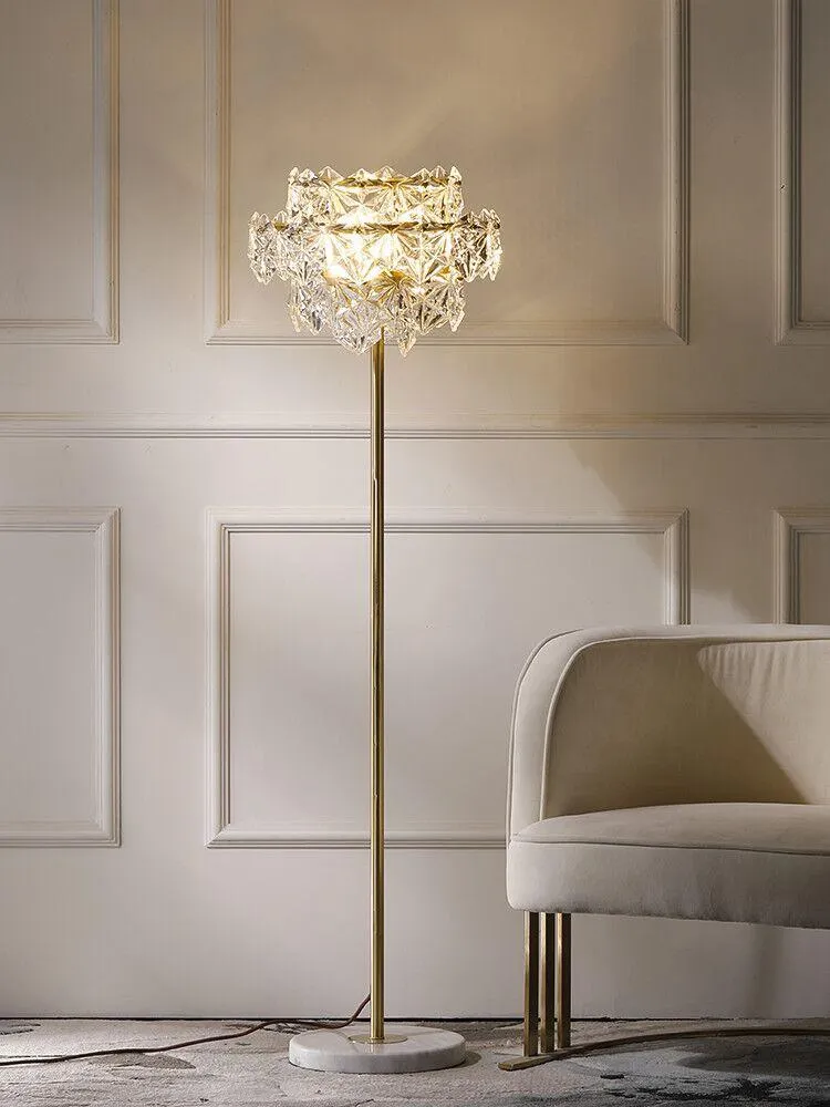 Ornate Crystal LED Floor Lamp