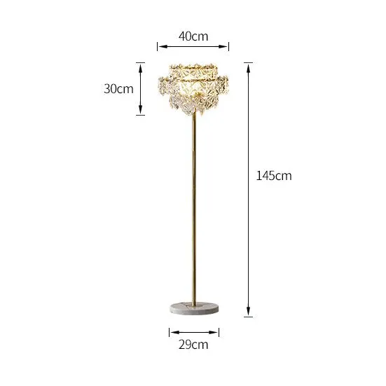 Ornate Crystal LED Floor Lamp