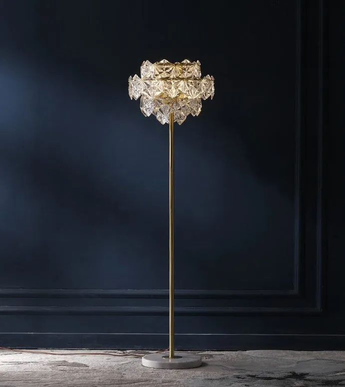 Ornate Crystal LED Floor Lamp