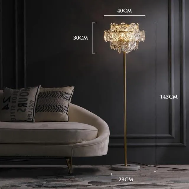 Ornate Crystal LED Floor Lamp