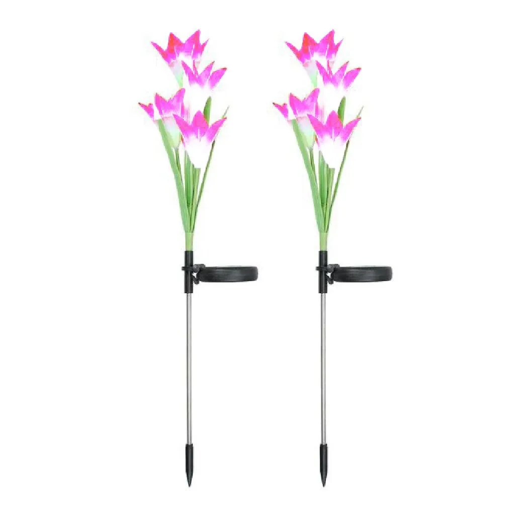 Pack of 2 Solar Flower Garden Lights