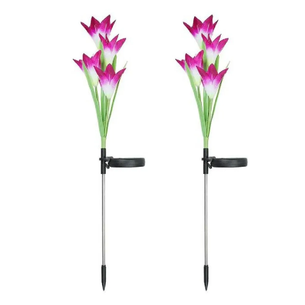 Pack of 2 Solar Flower Garden Lights