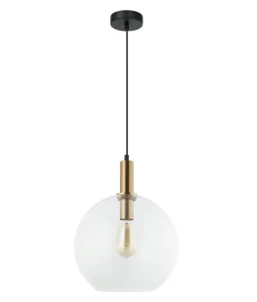 PATERA: Interior Glass with Extended Bronze Highlight Pendant Lights