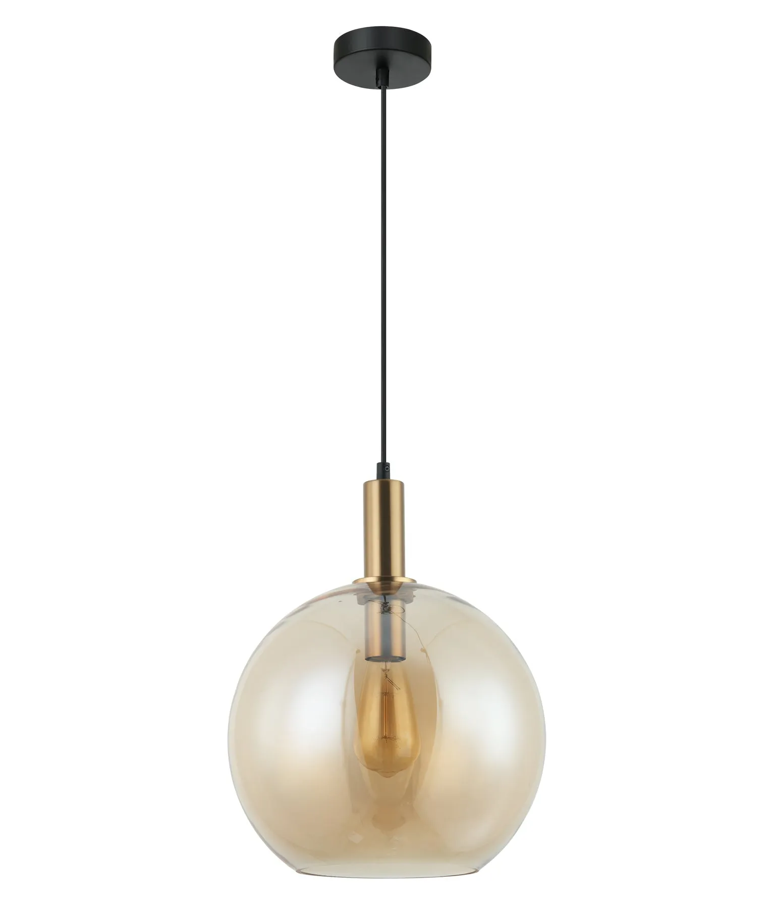 PATERA: Interior Glass with Extended Bronze Highlight Pendant Lights